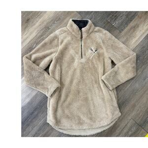 Charles River Sherpa Fleece Quarter Zip Pullover Lacrosse Embroidered Size M